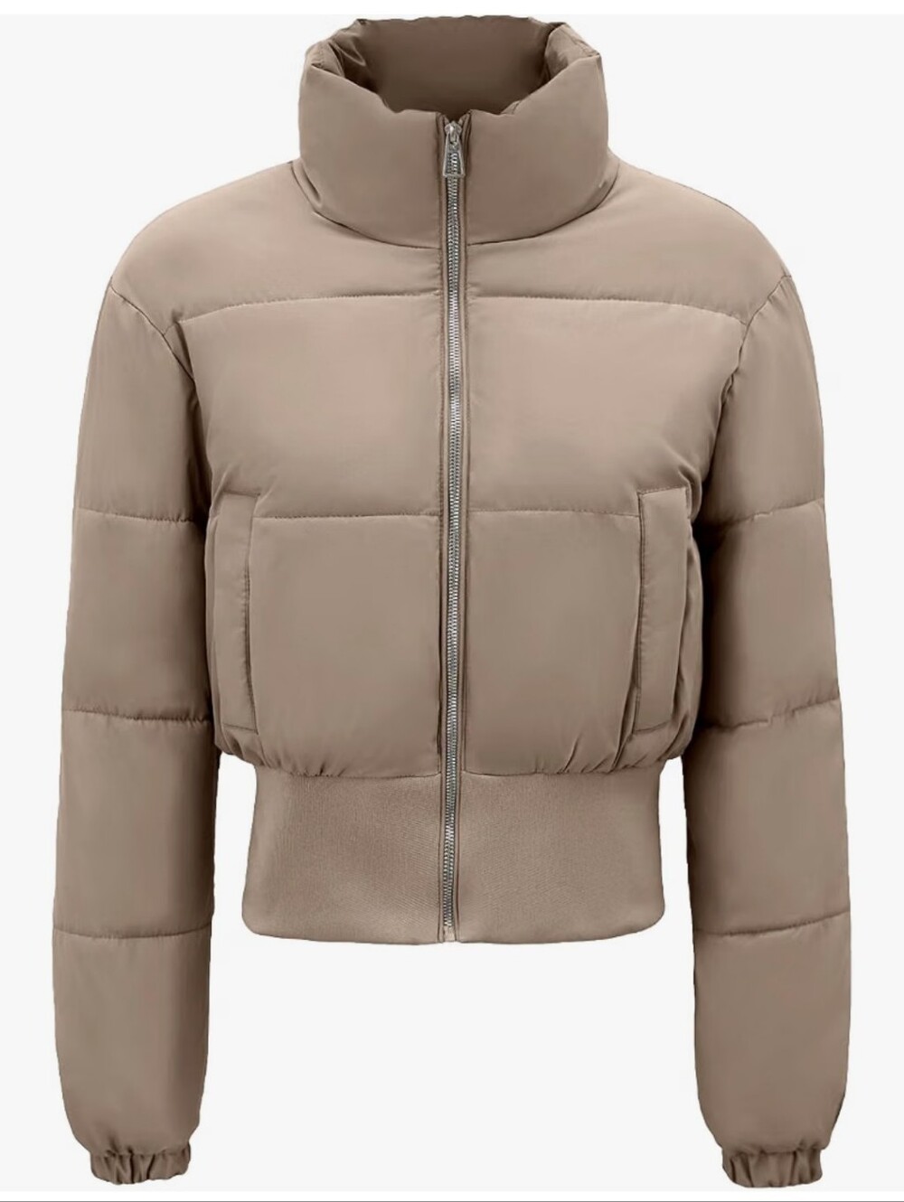 Cropped Puffer Jackets Long Sleeve